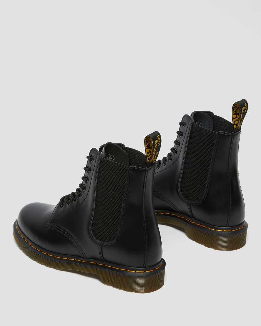 Black Smooth Leather Women's Dr Martens 1460 Harper Smooth Leather Lace Up Boots | PHV-058147