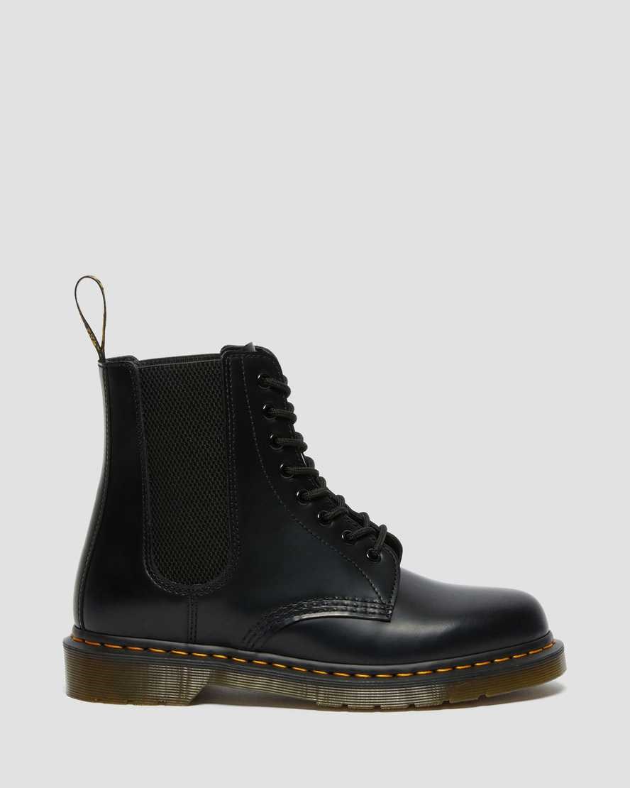 Black Smooth Leather Women's Dr Martens 1460 Harper Smooth Leather Lace Up Boots | PHV-058147