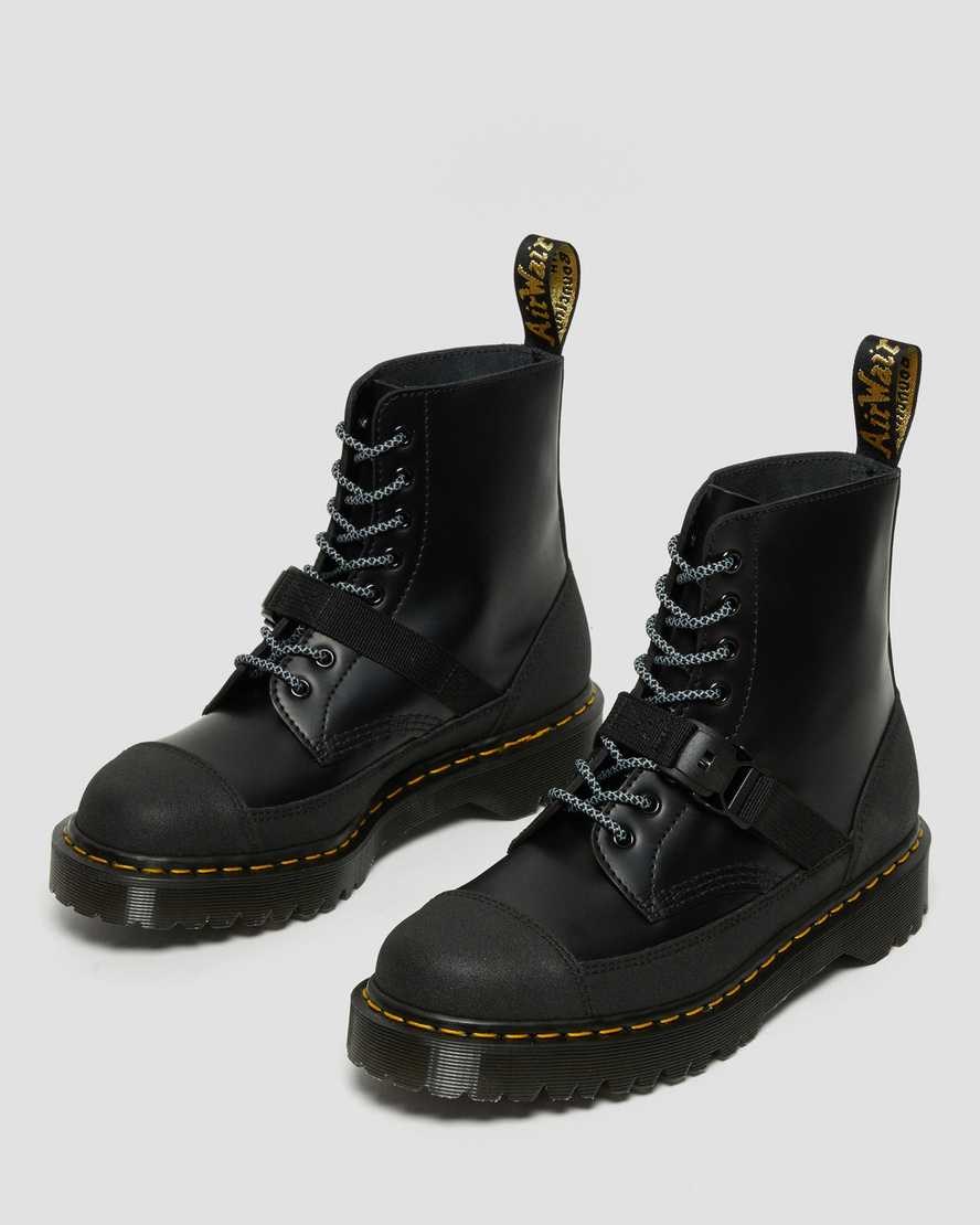 Black Smooth Women's Dr Martens 1460 Bex Tech Made in England Leather Lace Up Boots | NRX-786124