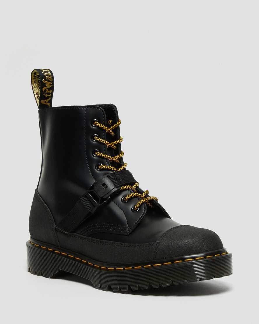 Black Smooth Women\'s Dr Martens 1460 Bex Tech Made in England Leather Lace Up Boots | NRX-786124