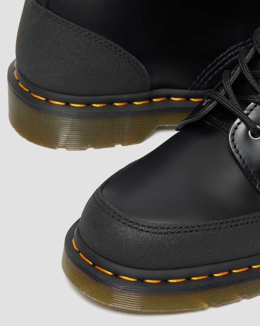 Black Smooth Women's Dr Martens 1460 Guard Panel Leather Lace Up Boots | ANY-793012