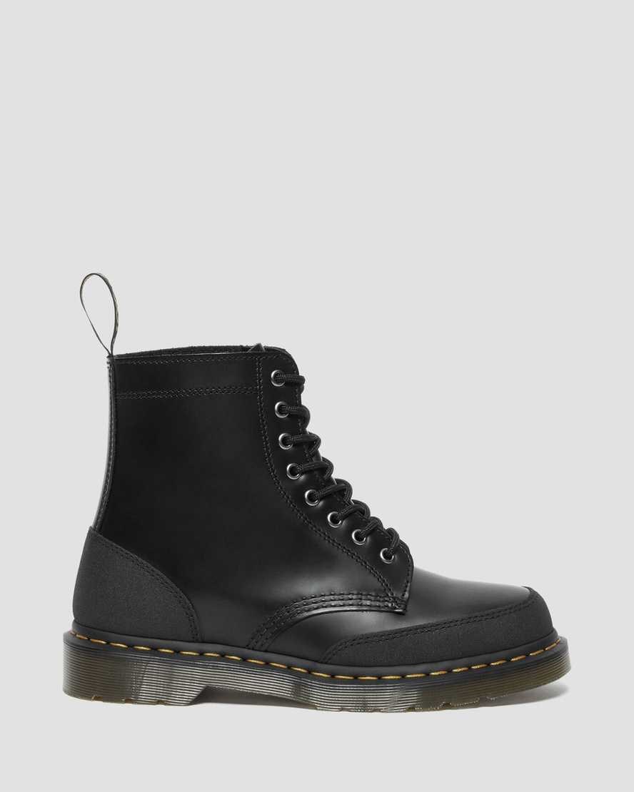 Black Smooth Women's Dr Martens 1460 Guard Panel Leather Lace Up Boots | ANY-793012