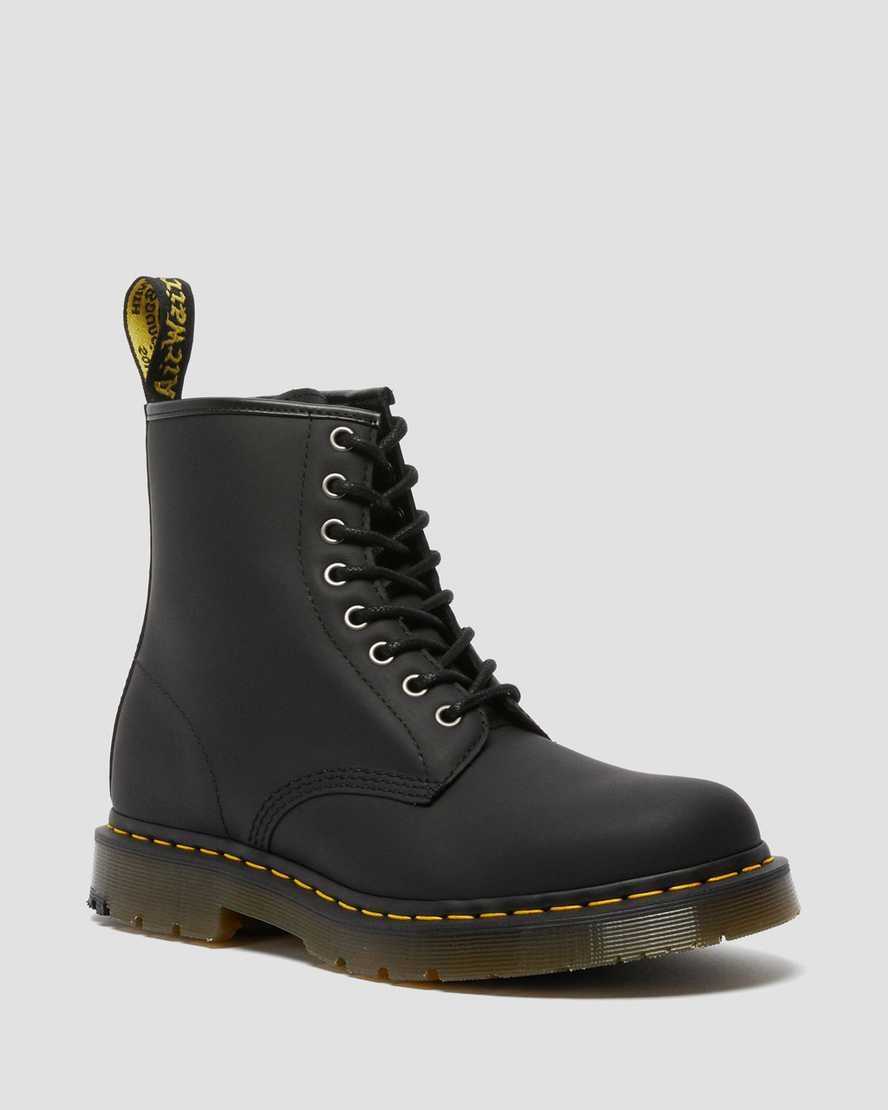 Black Snowplow Women's Dr Martens 1460 DM's Wintergrip Lace Up Boots | JLA-392506