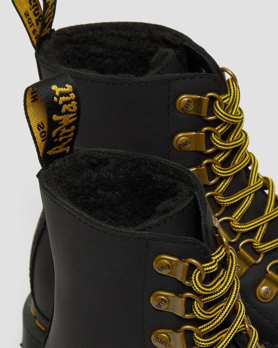 Black Snowplow Women's Dr Martens 1460 Pascal DM's Wintergrip Leather Lace Up Boots | IGK-237854