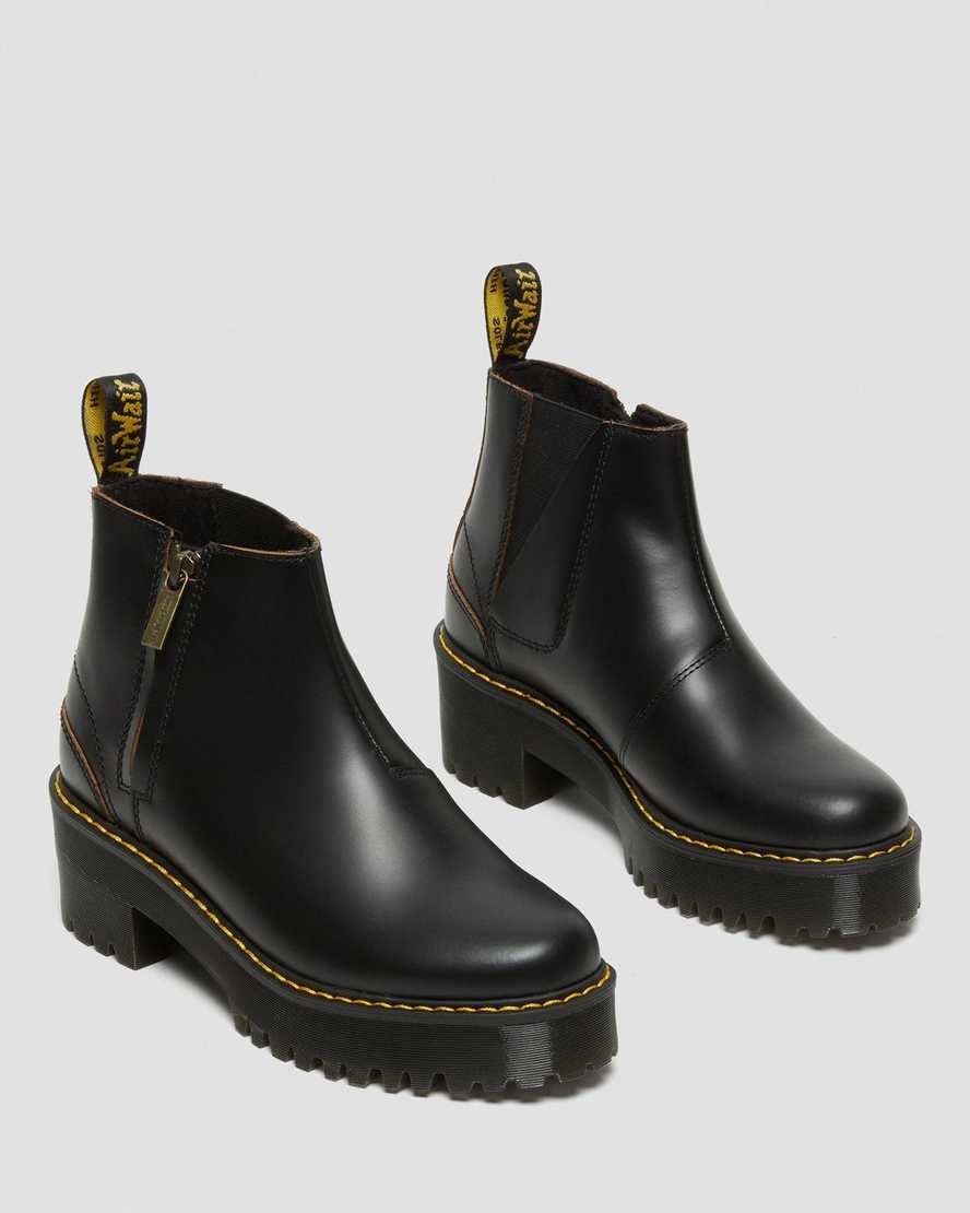 Black Vintage Smooth Women's Dr Martens Rometty II Vintage Smooth Leather Chelsea Boots | KGSDHQN-09