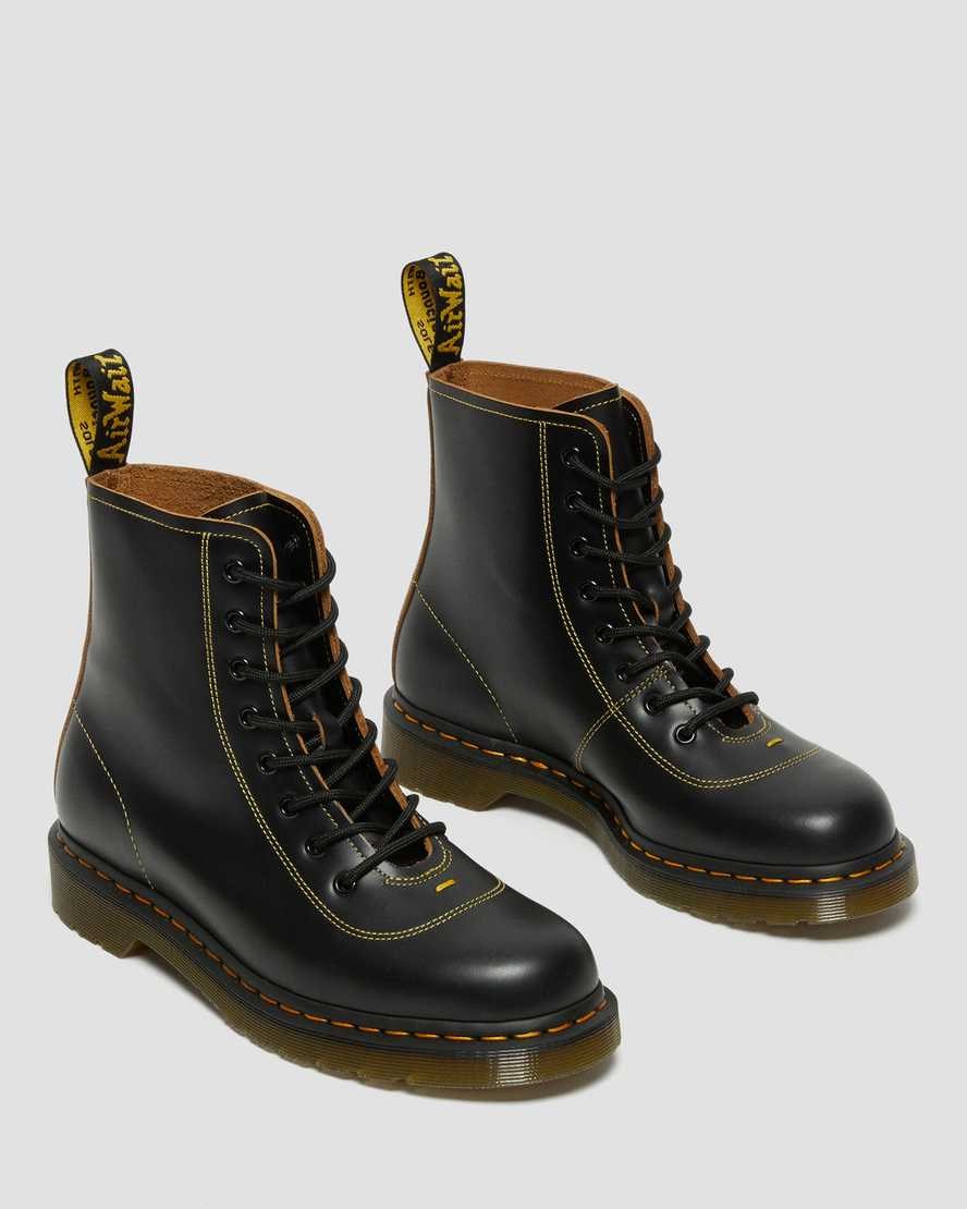 Black Vintage Smooth Women's Dr Martens Pharamond Vintage Smooth Leather Lace Up Boots | LBIPNWC-27