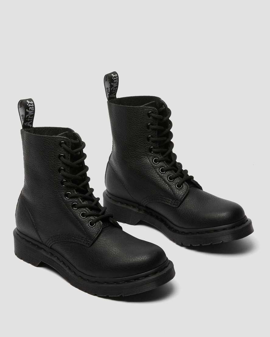 Black Virginia Women's Dr Martens 1460 Pascal Mono Lace Up Boots | EWY-732605