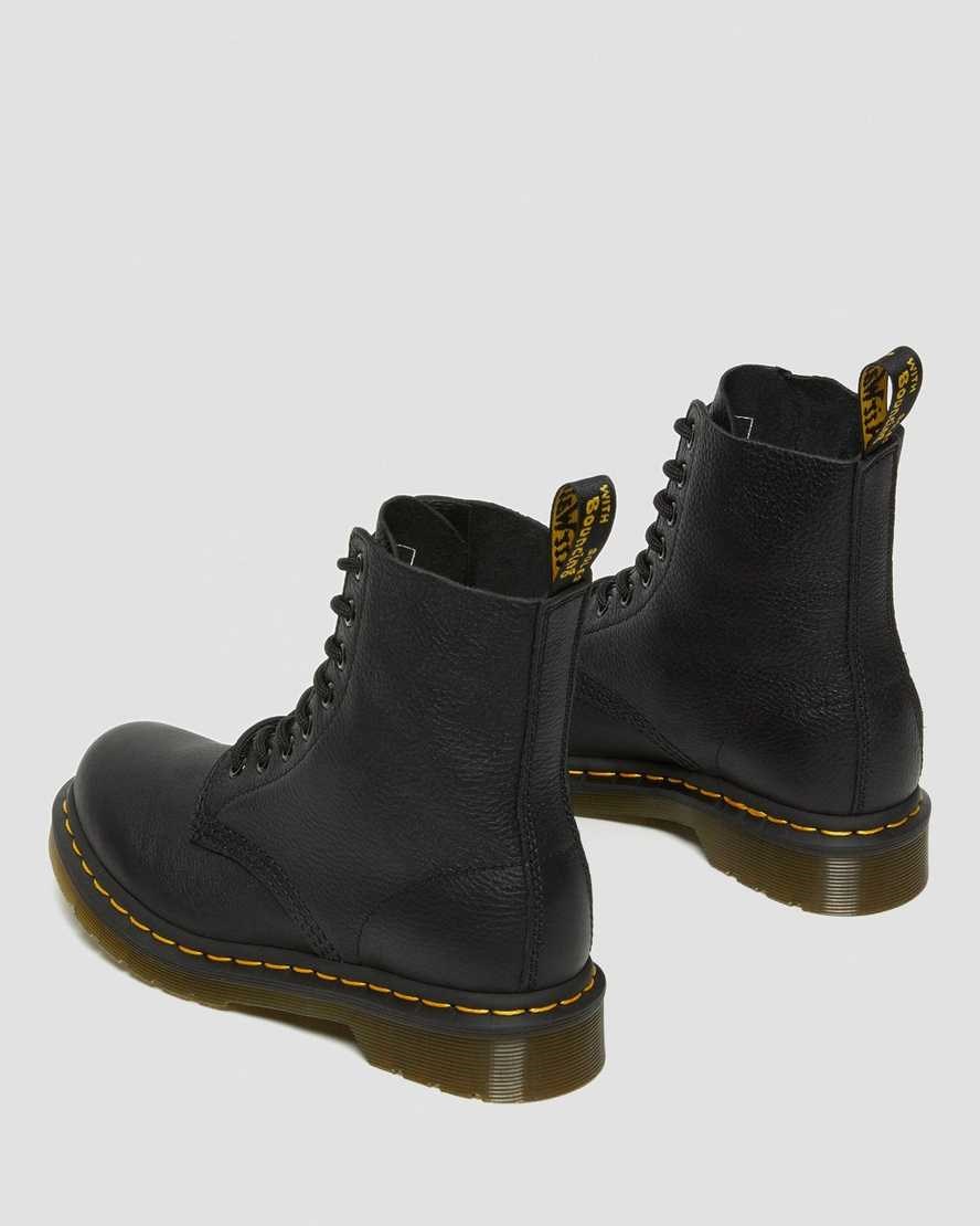 Black Virginia Women's Dr Martens 1460 Pascal Virginia Leather Lace Up Boots | MJR-392580