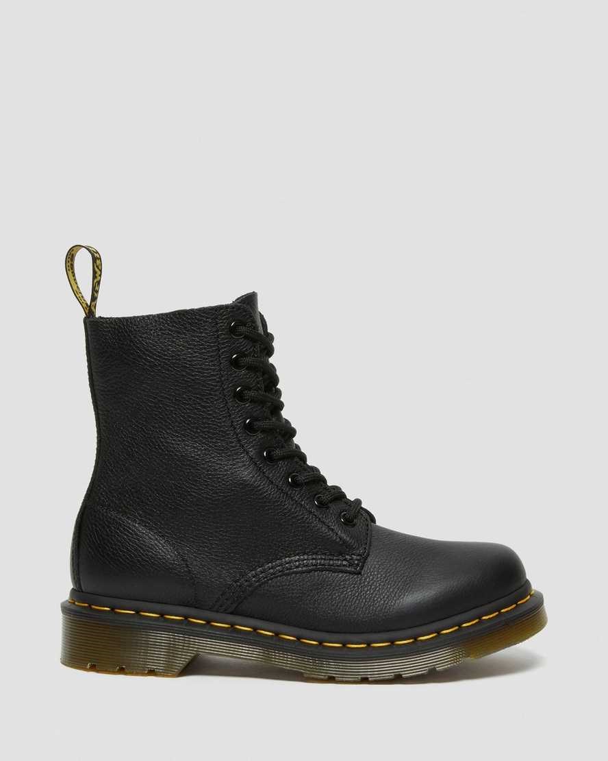 Black Virginia Women's Dr Martens 1460 Pascal Virginia Leather Lace Up Boots | MJR-392580