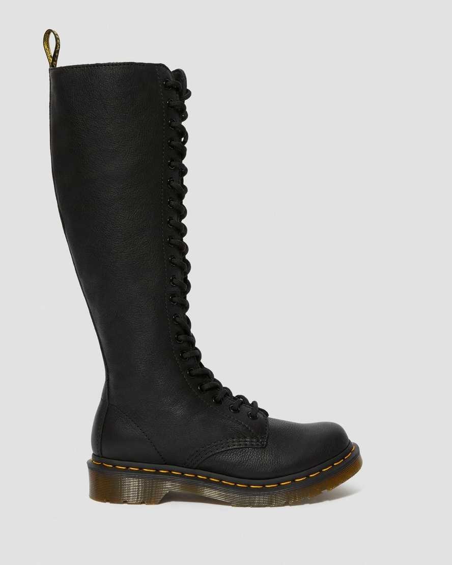 Black Virginia Women's Dr Martens 1B60 Virginia Leather Lace Up Boots | APF-759123