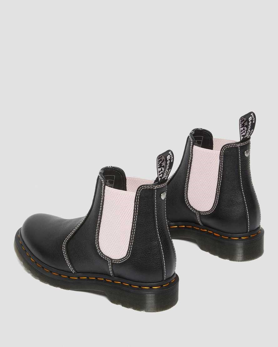 Black Virginia Women's Dr Martens 2976 Contrast Leather Chelsea Boots | WFK-903562