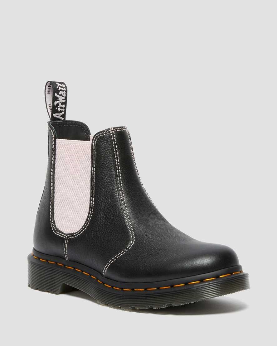 Black Virginia Women\'s Dr Martens 2976 Contrast Leather Chelsea Boots | WFK-903562