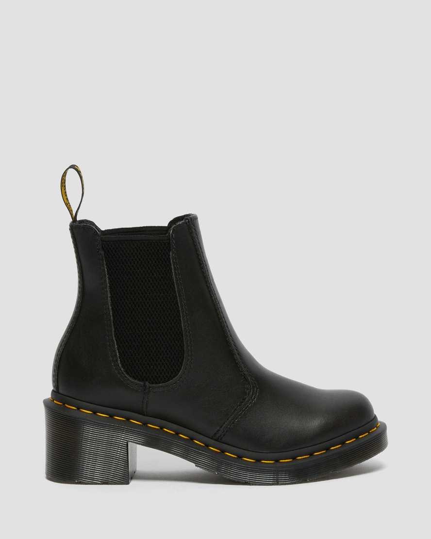 Black Wanama Women's Dr Martens Cadence Leather Heeled Chelsea Boots | THQ-075348