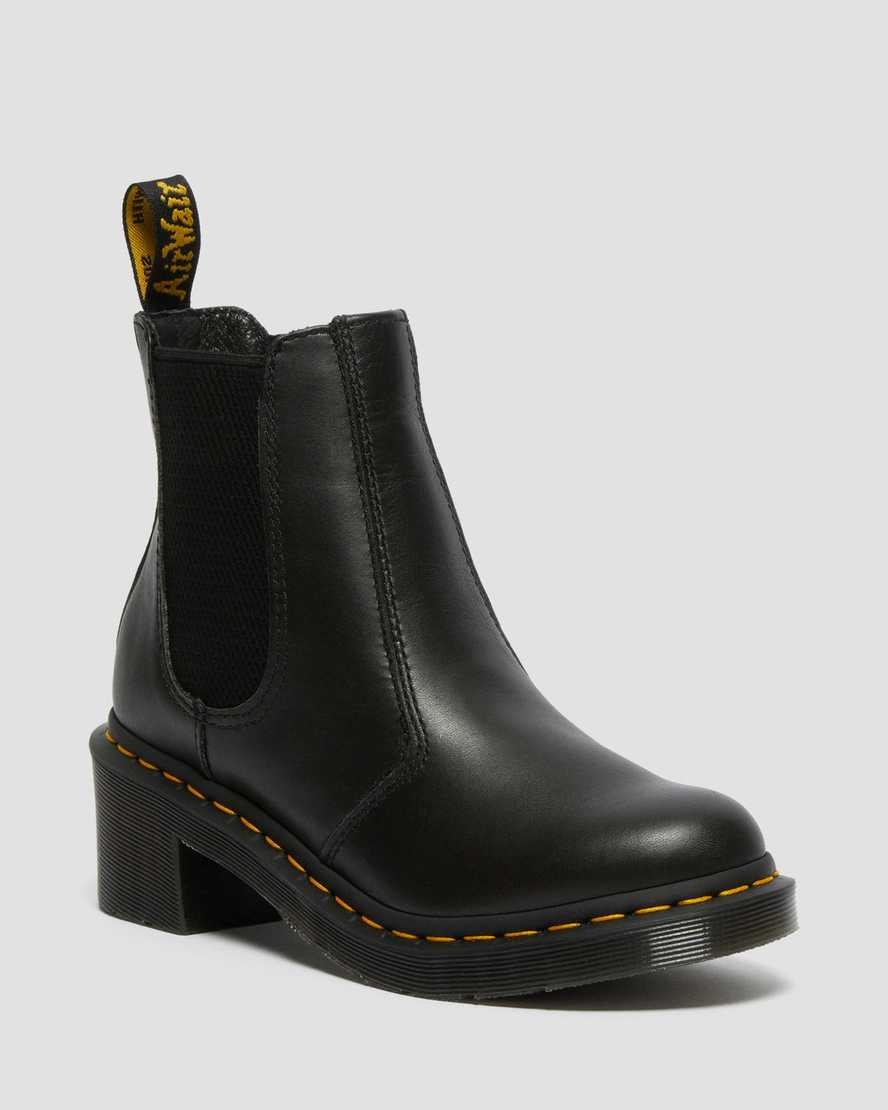 Black Wanama Women\'s Dr Martens Cadence Leather Heeled Chelsea Boots | THQ-075348