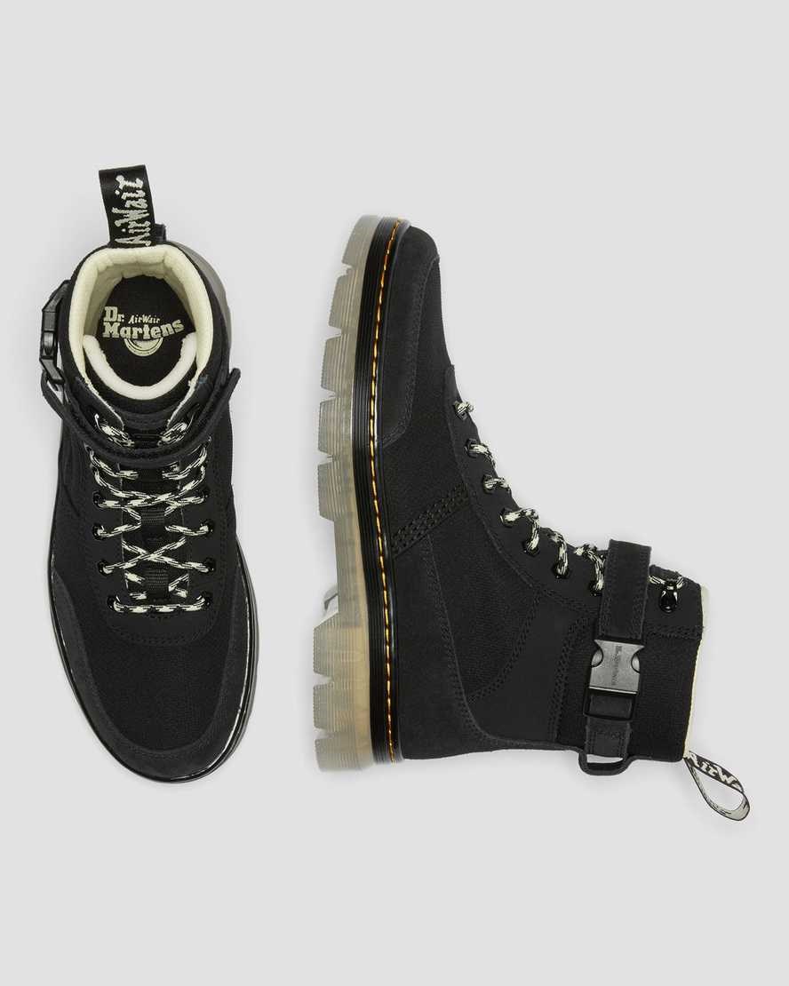 Black Women's Dr Martens Combs Tech Superknit + Suede Lace Up Boots | ZYR-712485
