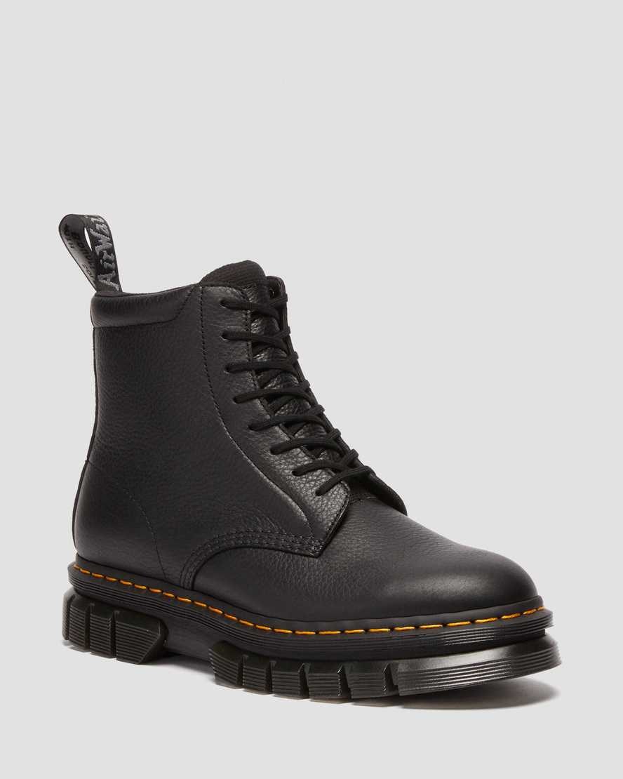 Black Women\'s Dr Martens Rikard Lunar Leather Lace Up Boots | CDWKPYJ-78