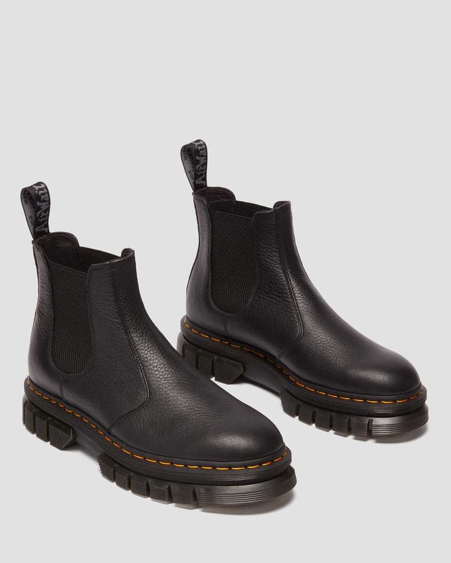 Black Women's Dr Martens Rikard Lunar Leather Chelsea Boots | IRUFYEH-18