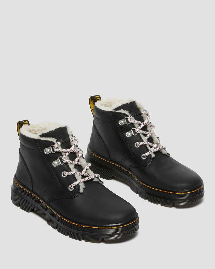 Black Wyoming Women's Dr Martens Bonny Faux Shearling Lined Lace Up Boots | QUZ-246903