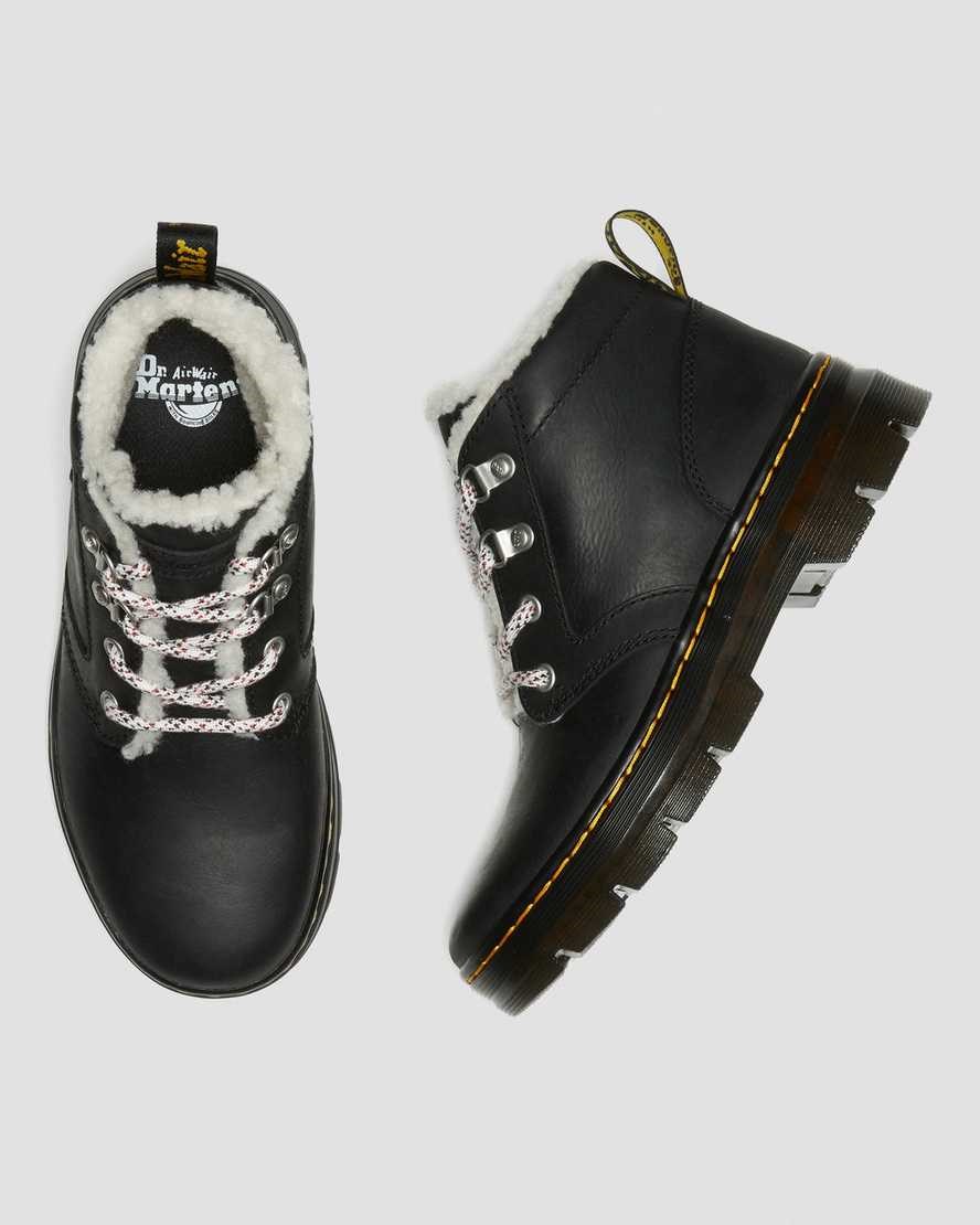 Black Wyoming Women's Dr Martens Bonny Faux Shearling Lined Lace Up Boots | QUZ-246903