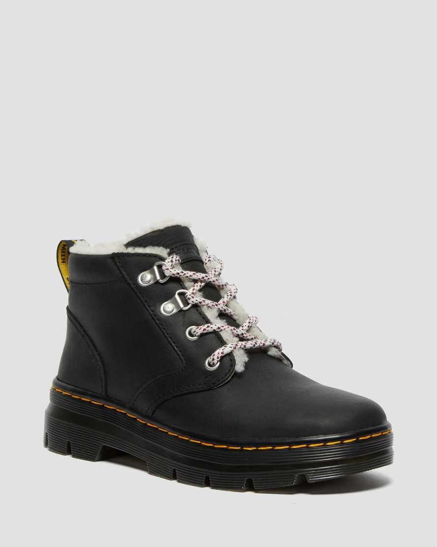 Black Wyoming Women\'s Dr Martens Bonny Faux Shearling Lined Lace Up Boots | QUZ-246903