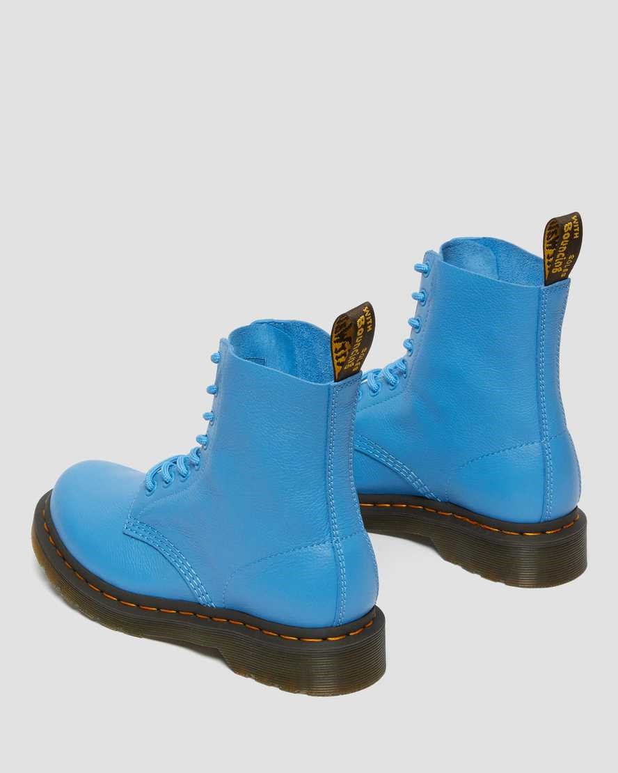 Blue Virginia Women's Dr Martens 1460 Pascal Virginia Leather Lace Up Boots | WBZ-418635