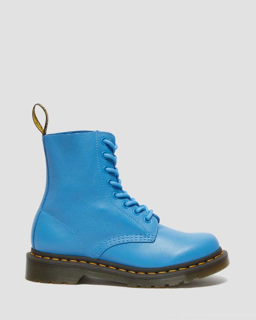 Blue Virginia Women's Dr Martens 1460 Pascal Virginia Leather Lace Up Boots | WBZ-418635