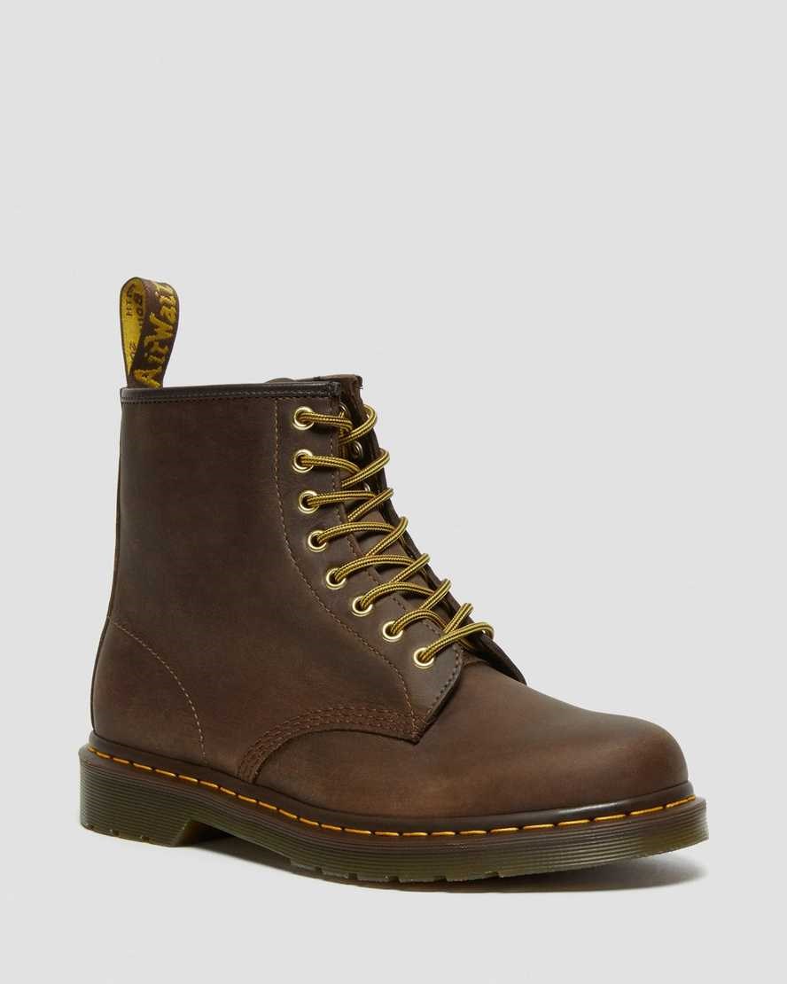 Brown Crazy Horse Leather Women's Dr Martens 1460 Crazy Horse Leather Lace Up Boots | EUK-537482