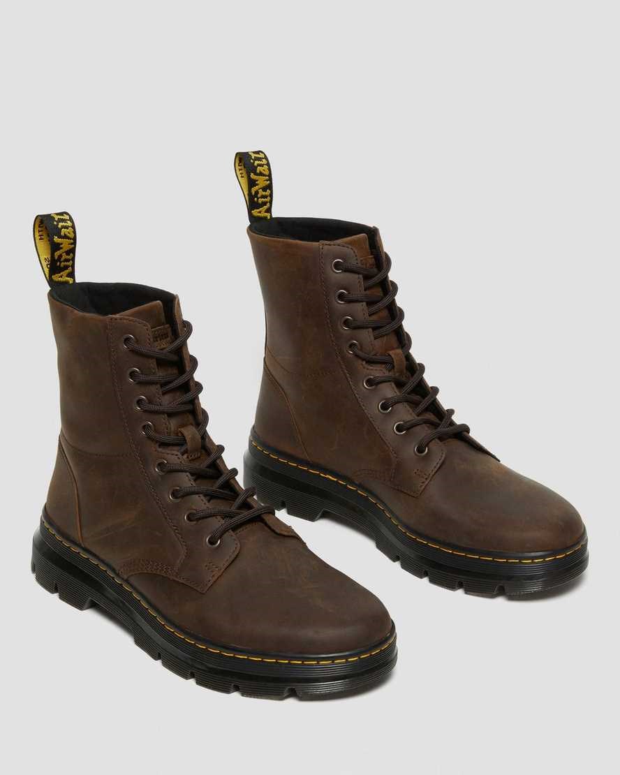 Brown Crazy Horse Leather Women's Dr Martens Combs Crazy Horse Leather Lace Up Boots | JAV-426058