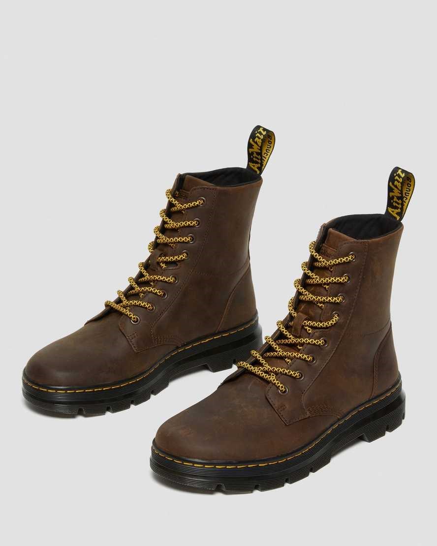 Brown Crazy Horse Leather Women's Dr Martens Combs Crazy Horse Leather Lace Up Boots | JAV-426058