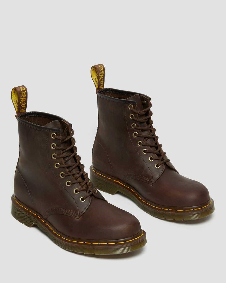 Brown Crazy Horse Leather Women's Dr Martens 1460 Crazy Horse Leather Lace Up Boots | QUC-468052