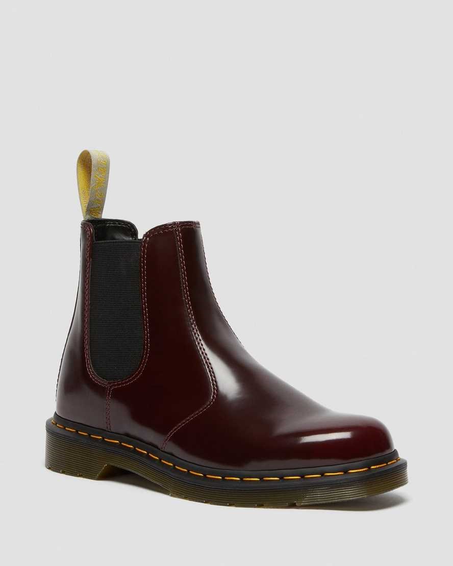 Cherry Red Oxford Rub Off Women\'s Dr Martens Vegan 2976 Chelsea Boots | QXISGFM-48