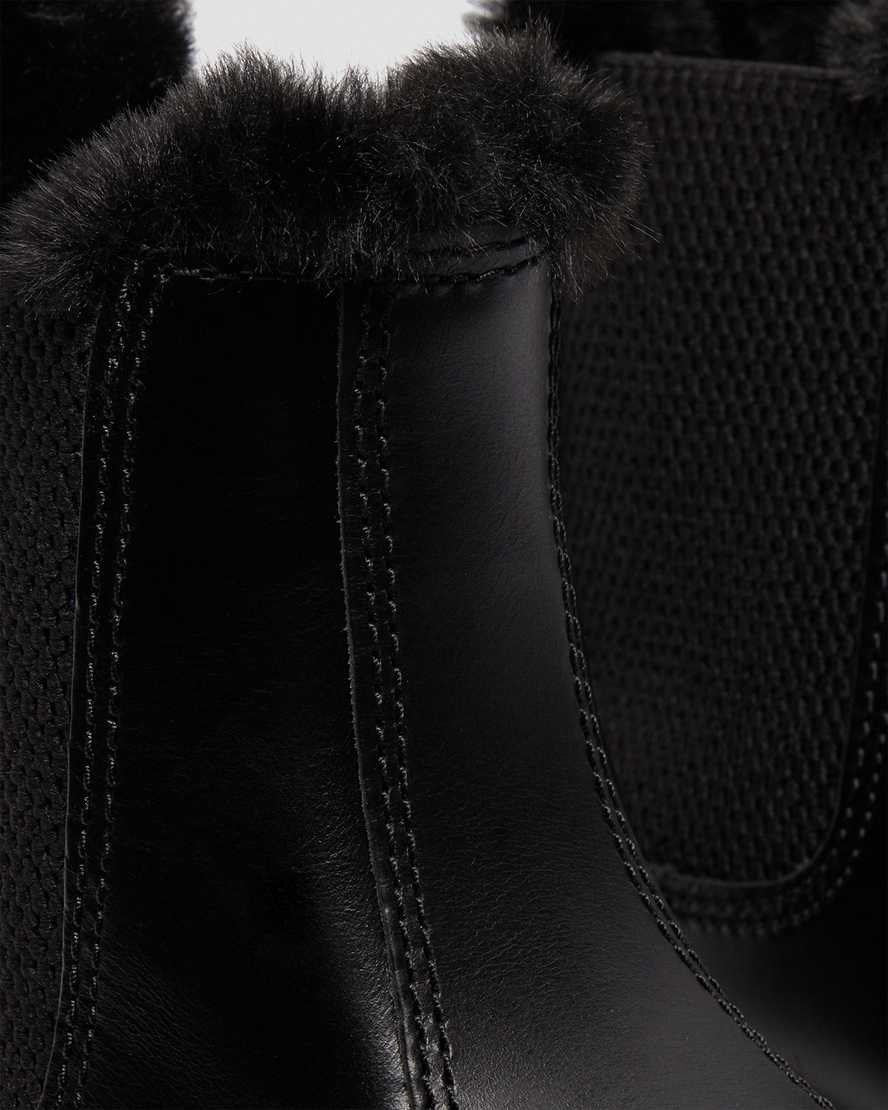 Dark Grey Atlas Women's Dr Martens 2976 Leonore Faux Fur Lined Chelsea Boots | PUA-801624