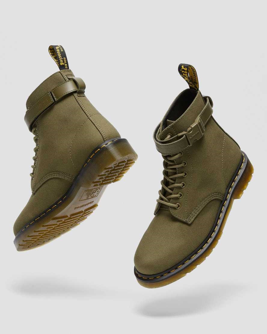 Dms Olive Extra Tough Nylon Women's Dr Martens 1460 Futura Olive Strap Lace Up Boots | RBU-532967