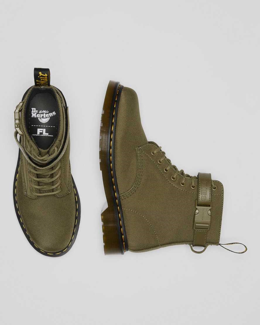 Dms Olive Extra Tough Nylon Women's Dr Martens 1460 Futura Olive Strap Lace Up Boots | RBU-532967