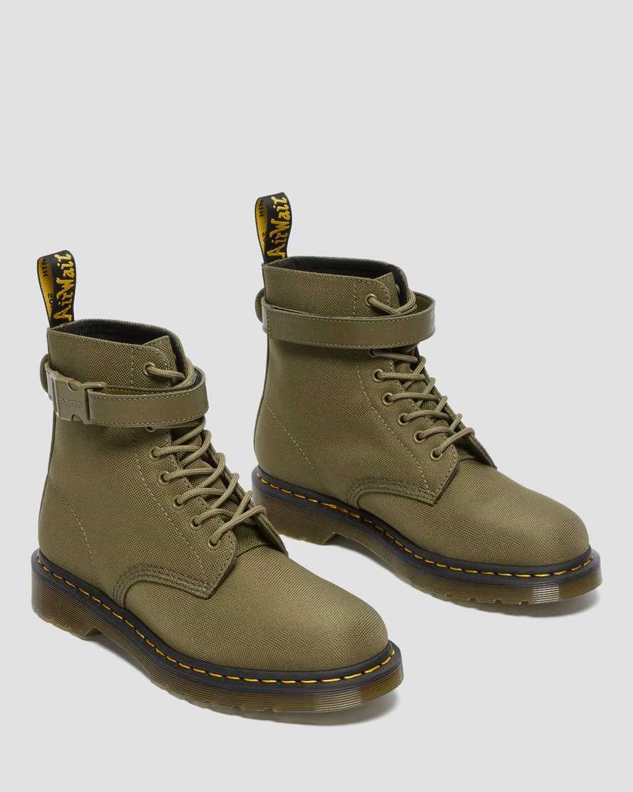 Dms Olive Extra Tough Nylon Women's Dr Martens 1460 Futura Olive Strap Lace Up Boots | RBU-532967