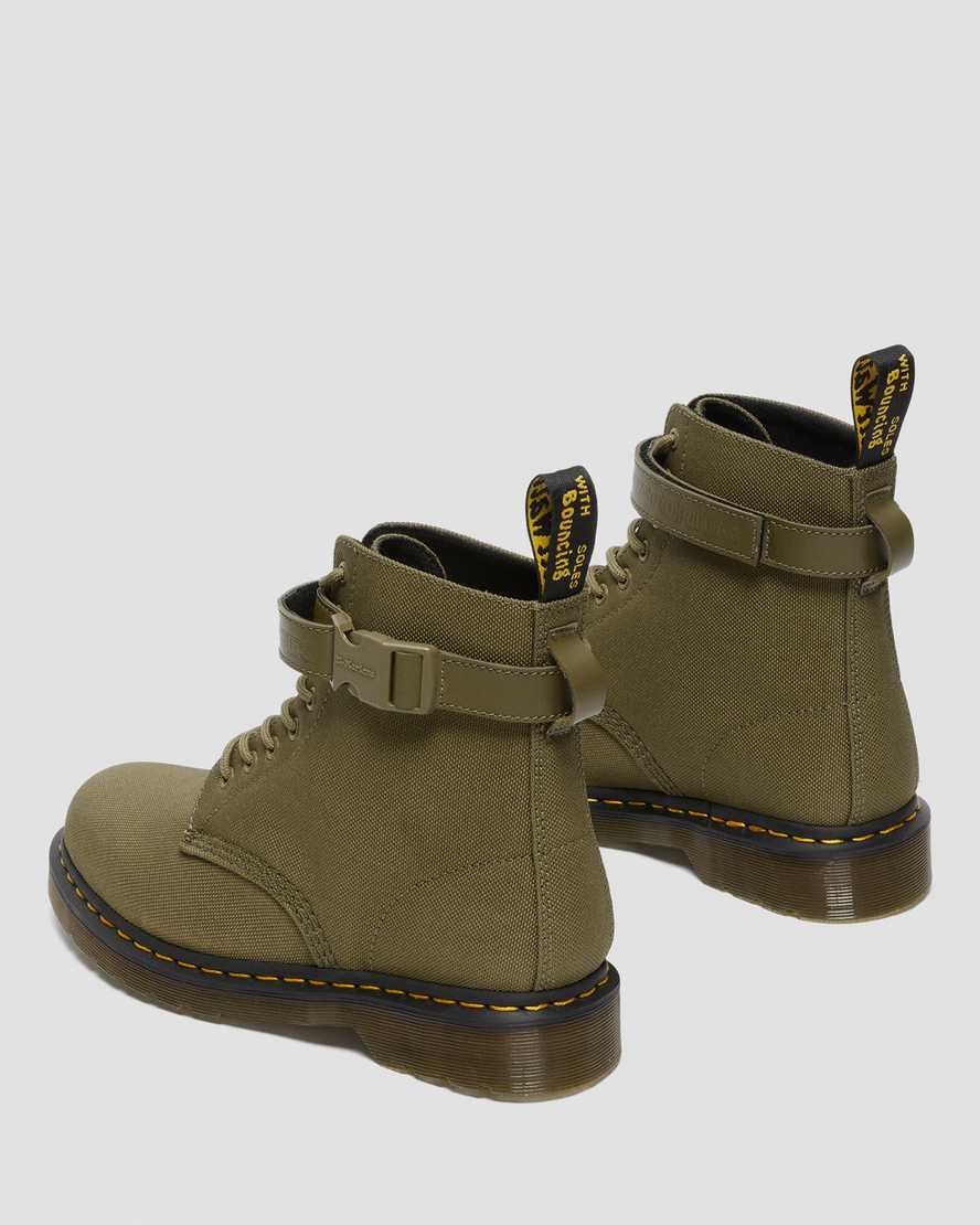 Dms Olive Extra Tough Nylon Women's Dr Martens 1460 Futura Olive Strap Lace Up Boots | RBU-532967