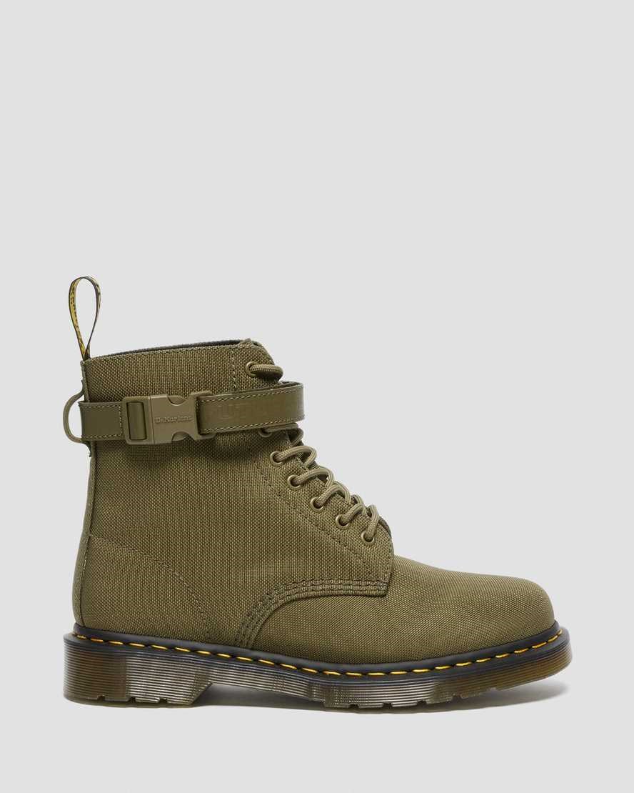 Dms Olive Extra Tough Nylon Women's Dr Martens 1460 Futura Olive Strap Lace Up Boots | RBU-532967