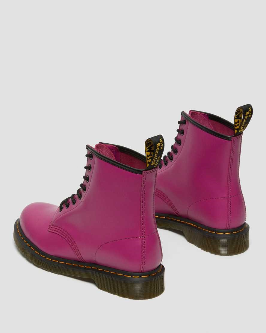 Pink Smooth Leather Women's Dr Martens 1460 Smooth Leather Lace Up Boots | KQC-457093