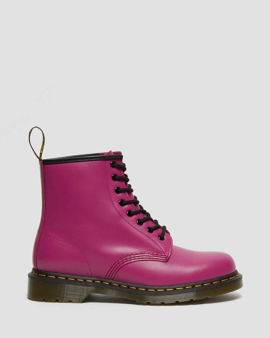 Pink Smooth Leather Women's Dr Martens 1460 Smooth Leather Lace Up Boots | KQC-457093