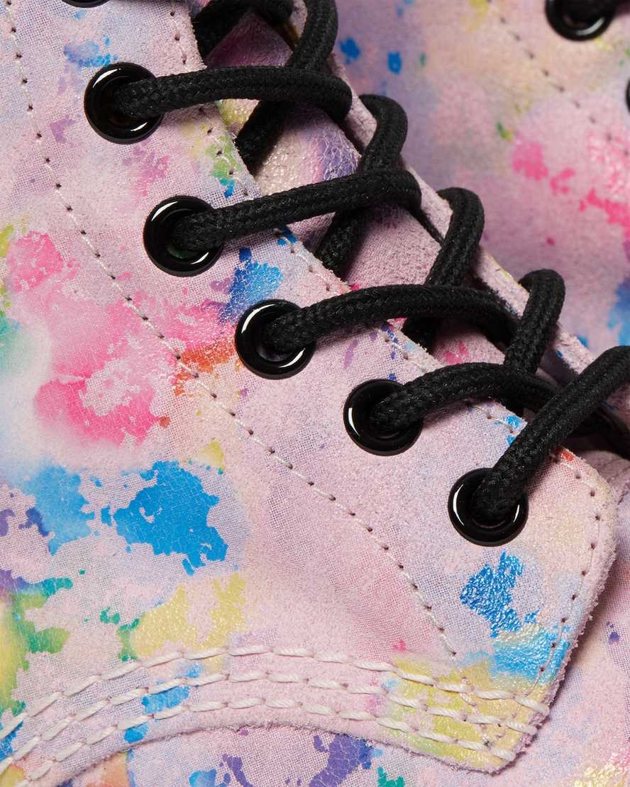 Pink Women's Dr Martens 1460 Pascal Confetti Suede Lace Up Boots | PBV-875431