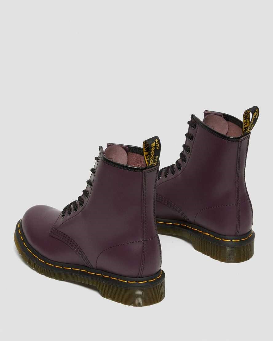 Purple Smooth Leather Women's Dr Martens 1460 Smooth Leather Lace Up Boots | BPQ-273594