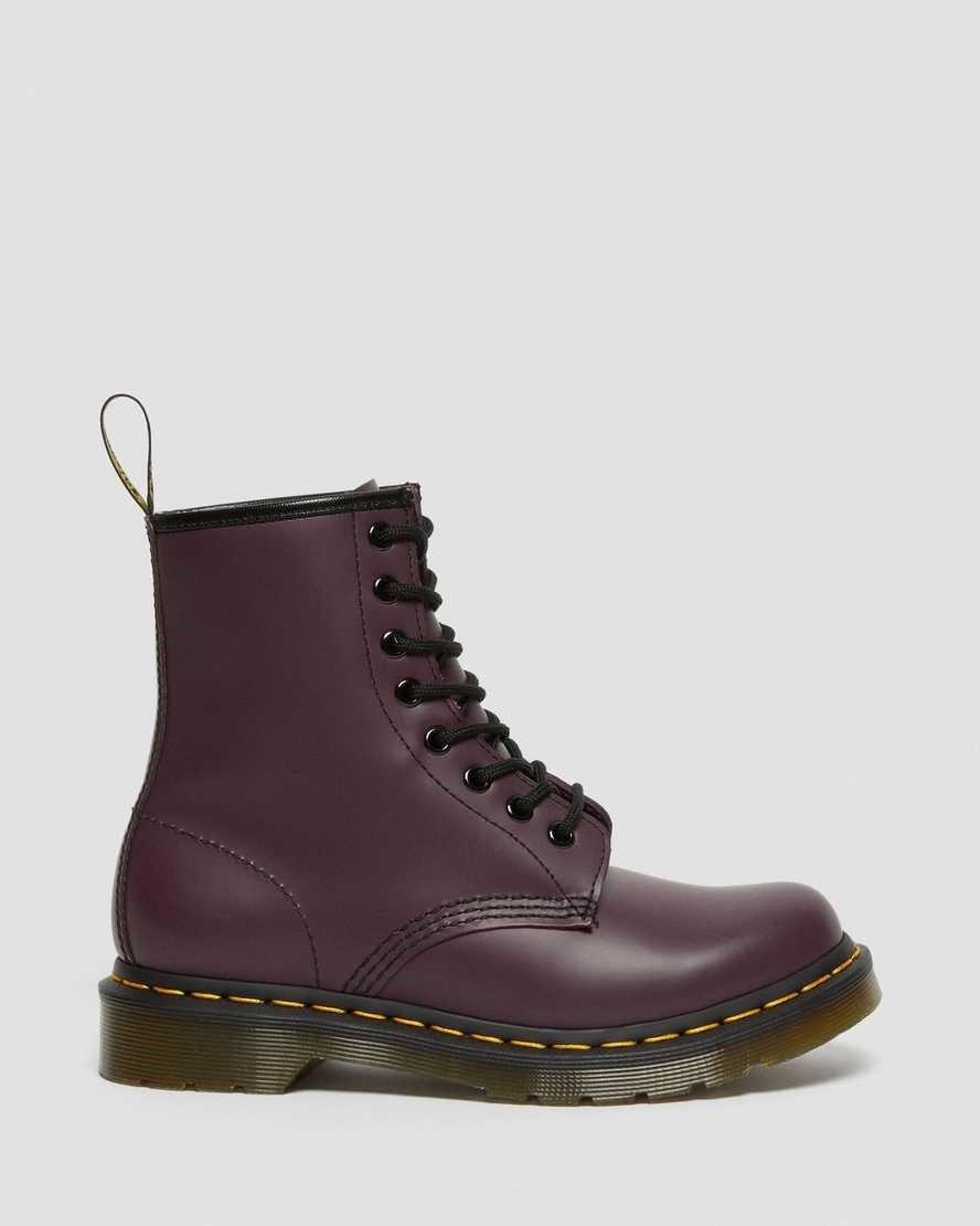 Purple Smooth Leather Women's Dr Martens 1460 Smooth Leather Lace Up Boots | BPQ-273594