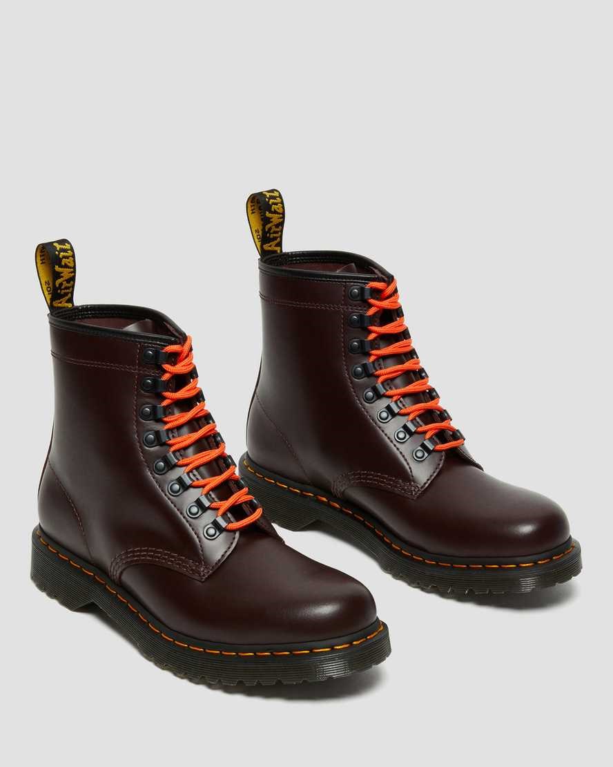 Red Smooth Leather Women's Dr Martens 1460 Ben Smooth Leather Lace Up Boots | ENL-031957