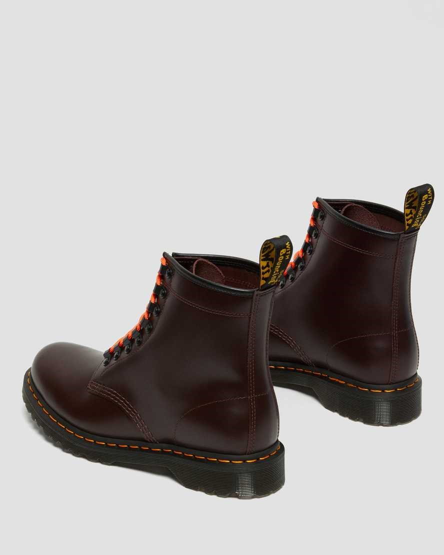 Red Smooth Leather Women's Dr Martens 1460 Ben Smooth Leather Lace Up Boots | ENL-031957