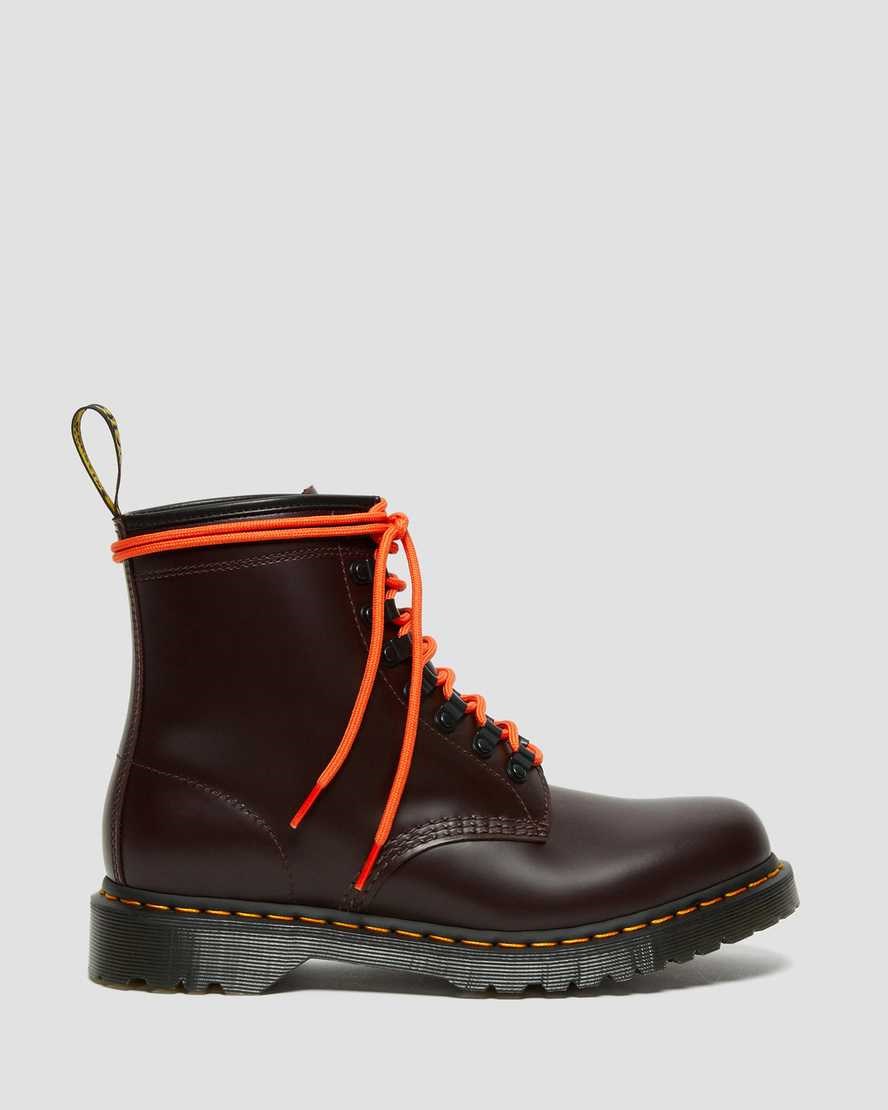 Red Smooth Leather Women's Dr Martens 1460 Ben Smooth Leather Lace Up Boots | ENL-031957