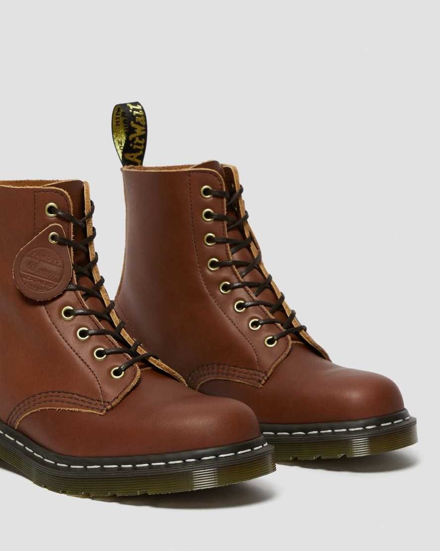 Tan Essex Veg Tan Women's Dr Martens 1460 Veg Tan Leather Lace Up Boots | MFK-615048