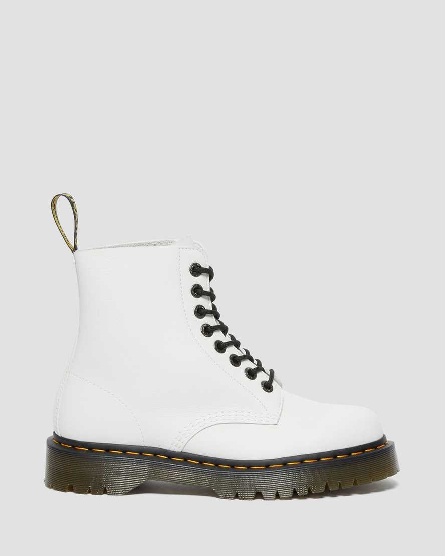 White Pisa Women's Dr Martens 1460 Pascal Bex Pisa Leather Lace Up Boots | KYL-698741