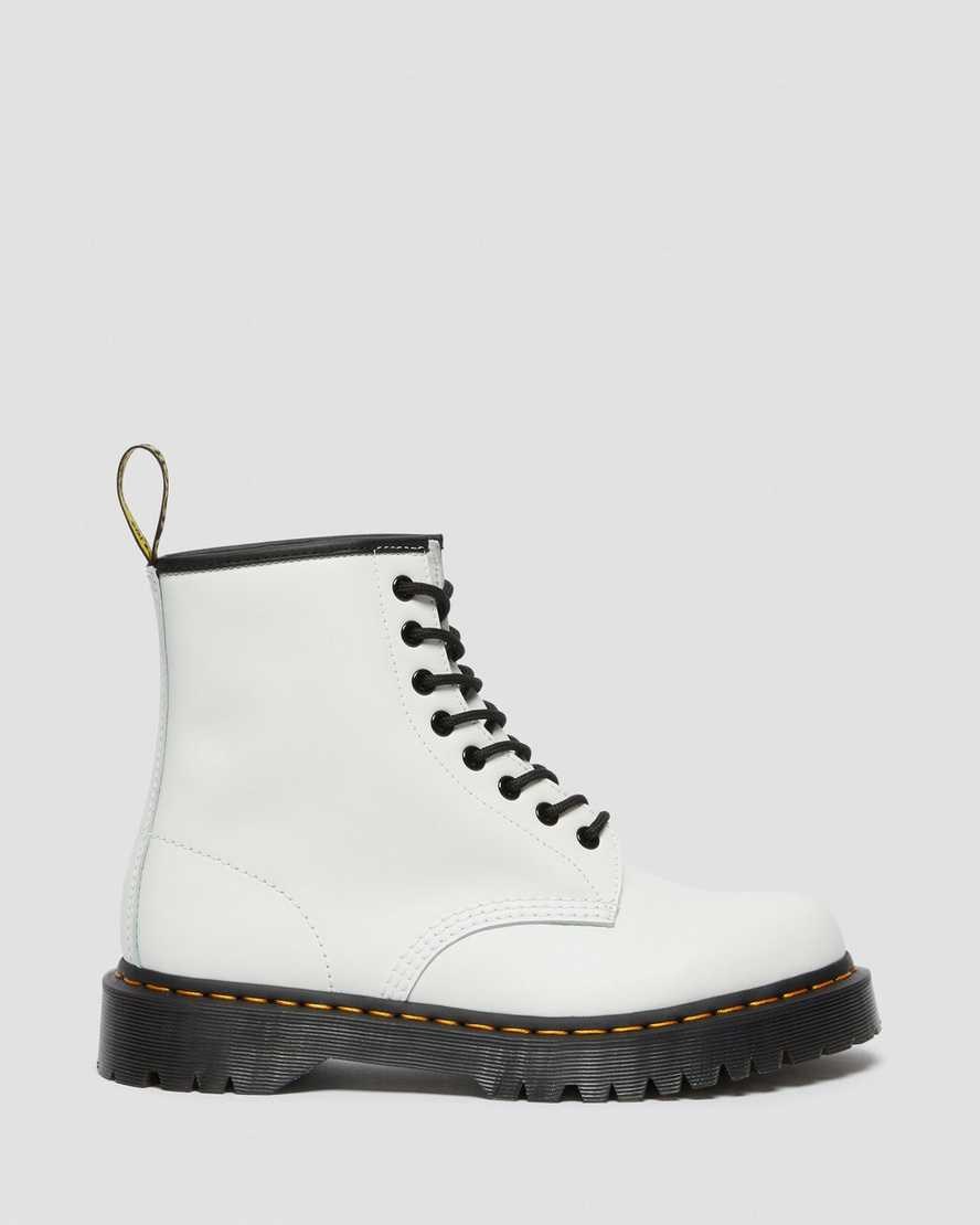 White Smooth Leather Women's Dr Martens 1460 Bex Smooth Leather Lace Up Boots | KMQ-679245