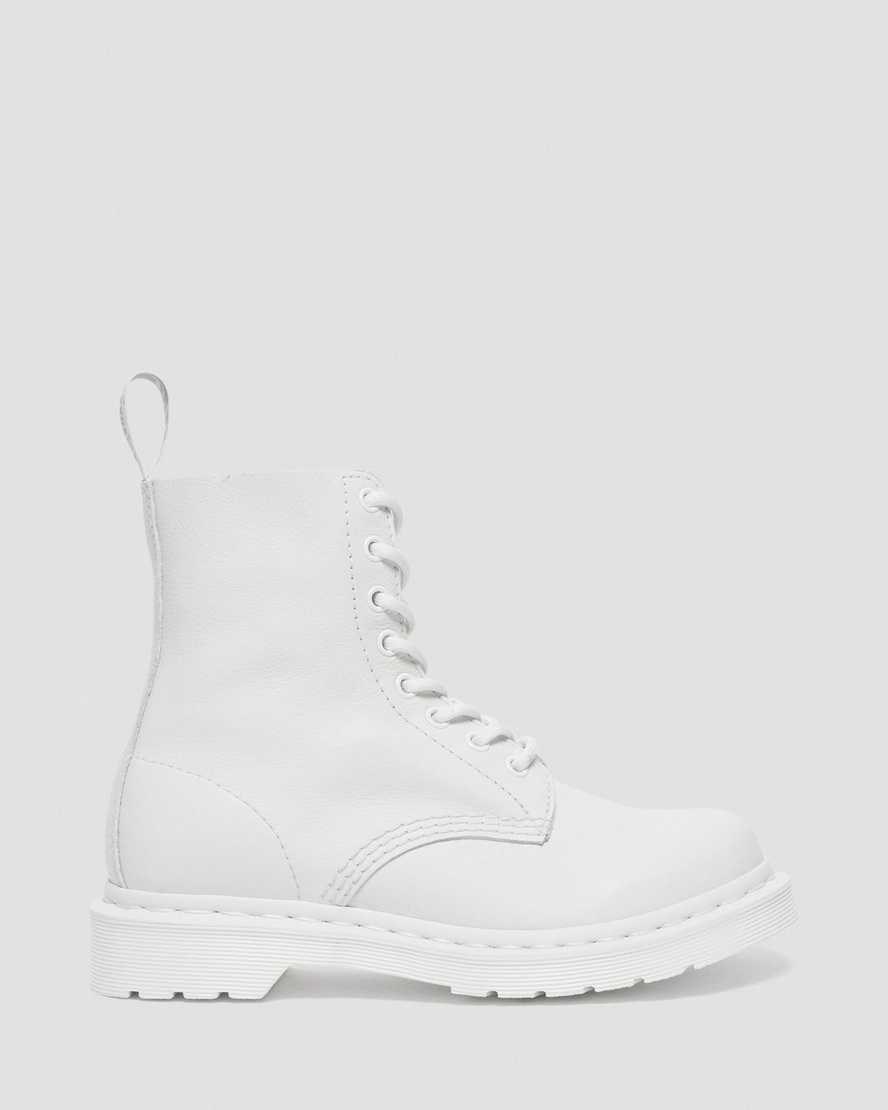 White Virginia Women's Dr Martens 1460 Pascal Mono Lace Up Boots | CNR-169580