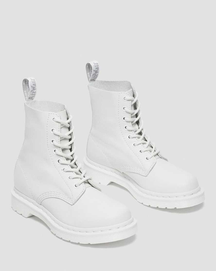 White Virginia Women's Dr Martens 1460 Pascal Mono Lace Up Boots | CNR-169580